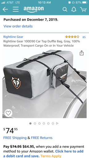 Rightline Gear 100D90 Car Top Duffle Bag
