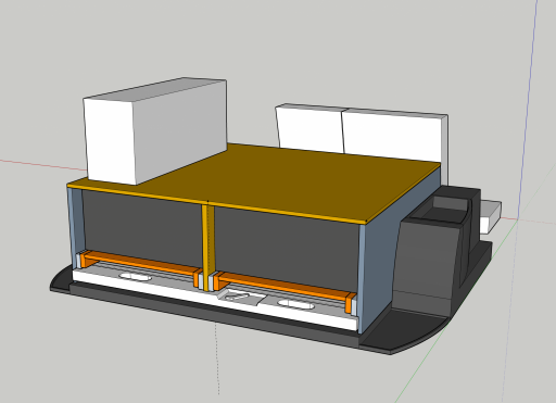 Drawer/Slide idea. Ignore missing right seat. White box is my WaterPort.
