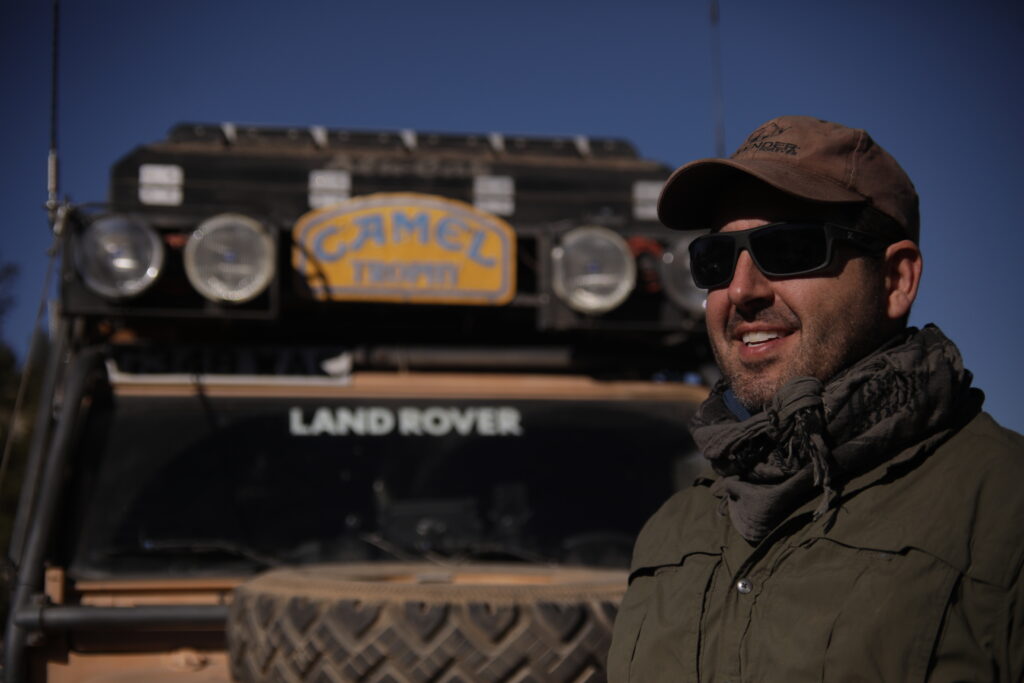 Chris and his Camel Trophy Land Rover 