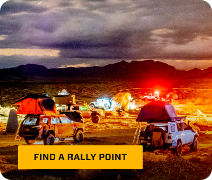 A group of people attending an Overland Bound Rally Point